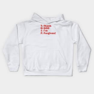 TGIF Thank God I'm Forgiven Christian Design Kids Hoodie